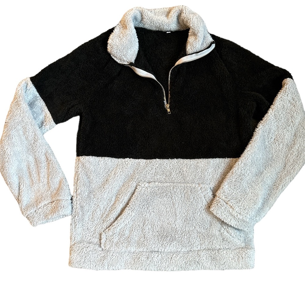 Colorblock Sherpa pullover